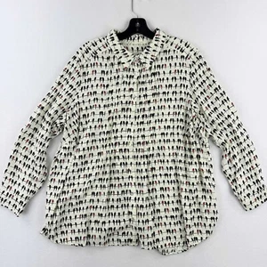 Camisa ligera con botones con estampado de pájaros loros talla 1X de Jane & Delancey para mujer - Imagen 1 de 8