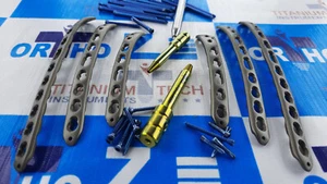 Placa de bloqueo de húmero distal 5,7 y 09 agujeros titanio grado 5 y tornillo LCP 97 piezas - Imagen 1 de 7