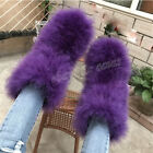 Womens Genuine Ostrich Feather Boots Fluffy Real Fur Warm Pull On Snow Shoes Hot