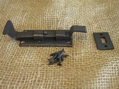 MIDWEST CRAFT HOUSE IRON FLAT SLIDING DOOR LOCK DOORS HAND FORGED DEAD BOLT SLIDE LATCH BORED GATE