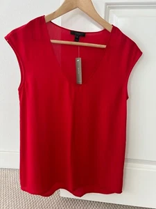 J. Crew - Brand New 100% Silk Red Women Top Size 0P  - Picture 1 of 3