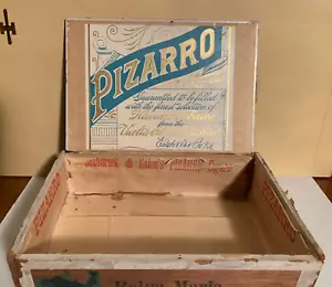 1901 Cigar Box PIZARRO Estabrook HAVANA TOBACCO Vuelta Abajo District CUBA NY 15 - Picture 1 of 11