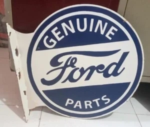 Ford Genuine part Porcelain Enamel Heavy Metal Sign 19.5 x 17 " with Flange - Picture 1 of 2