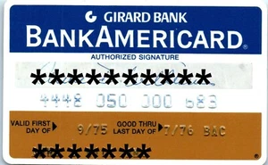 Bank Americard Credit Card Expired 1976 Girard Bank - Picture 1 of 2