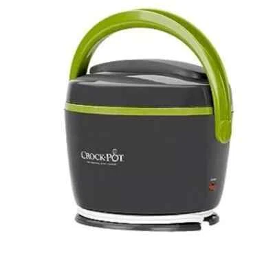 Crock Pot Lunch Crock Gray Yellow w Carry Handle 20oz New - Image 1 of 2