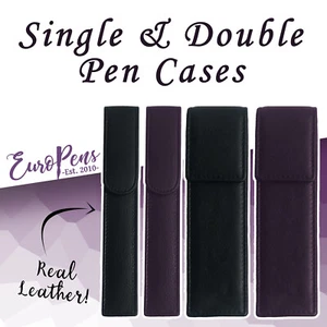 Europens Magnetic Leather Pen Case / Pouch - Black - Cross Pen Compatible