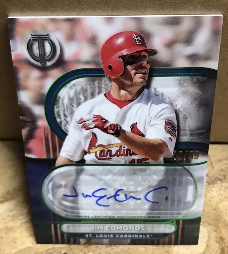 2024 Topps Tribute Autographs Jim Edmonds Green #/99 St. Louis Cardinals