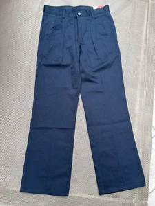 NWT IZOD Boys School Uniform Pleated Front Pants NAVY BLUE cotton 14 REG - Picture 1 of 7