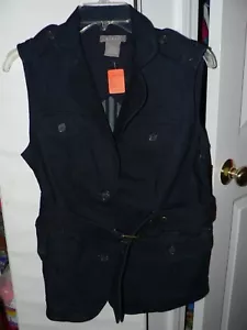 Women's Kenar Jean sleeveless coat size medium with belt and pockets - Picture 1 of 6