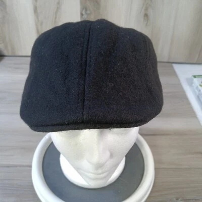 Slazenger Hat Mens S-M Black White Embroidered Logo Gatsby Cabbie Golf Ear Flaps - Image 1 of 4