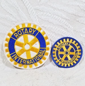 SET OF 2 - VINTAGE ROTARY INTERNATIONAL PATCHES (WHITE, BLUE, GOLD) - Picture 1 of 11