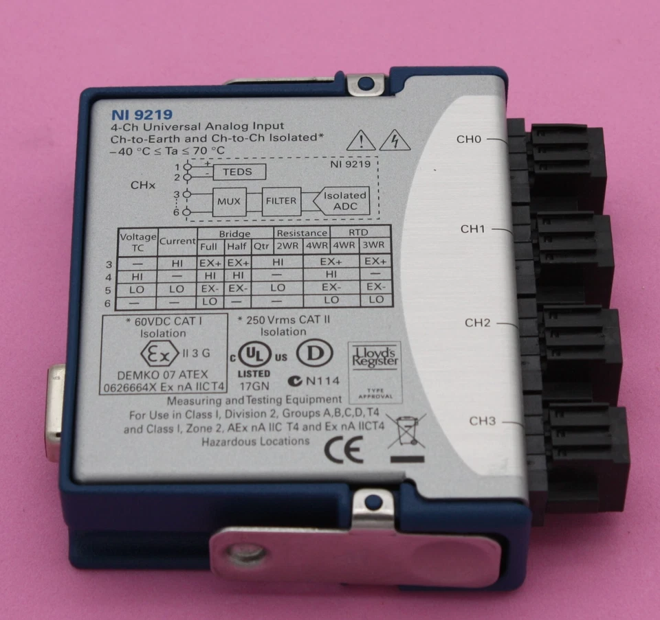 National Instruments NI 9219 4-Channel Universal Analog Input Module C-Series - Bild 1 von 1