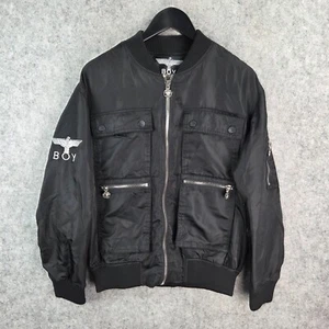 BOY London Jacket Mens Large Black Pockets Bomber Jacket Zip 12420 - Bild 1 von 10