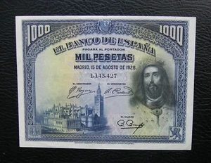 13 - SPAIN BANKNOTE 1.000 PESETAS 1928 "San Fernando" XF+ - Picture 1 of 2