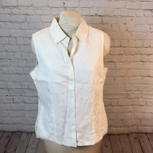 NWT George lined linen blouse w pretty top stitch - Picture 1 of 7