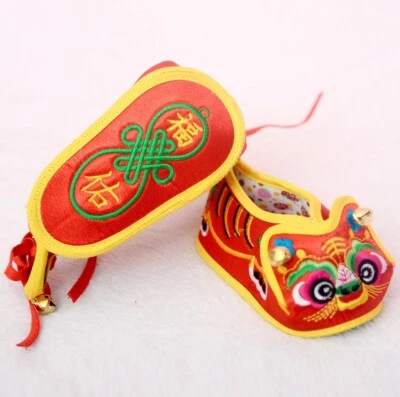 Neugeborenes Baby Tigerkopf Schuhe Jungen Mädchen weiche Sohlen chinesisches Neujahr Retro