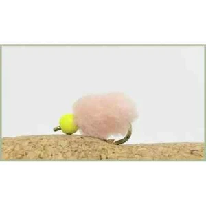 Eggstacy Flies 6 Pack Hothead Mini Eggstacy Blobs Size 10 Trout Flies Peach(Lime - Picture 1 of 1