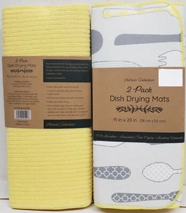 2 tapetes de secado diferentes (15" x 20") PLATEADO EN COLOR BLANCO Y AMARILLO, Andrian - Imagen 1 de 7