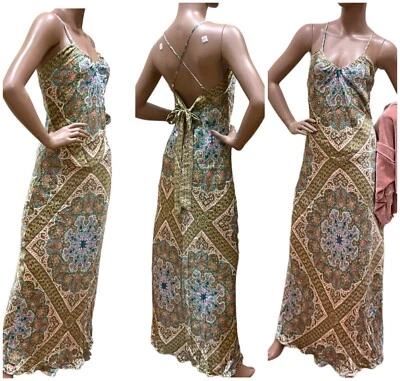 Vestido camisón largo de seda talla 6 S Nicole Miller elegante forrado 1990 vintage EXCELENTE Foto 1 de 4