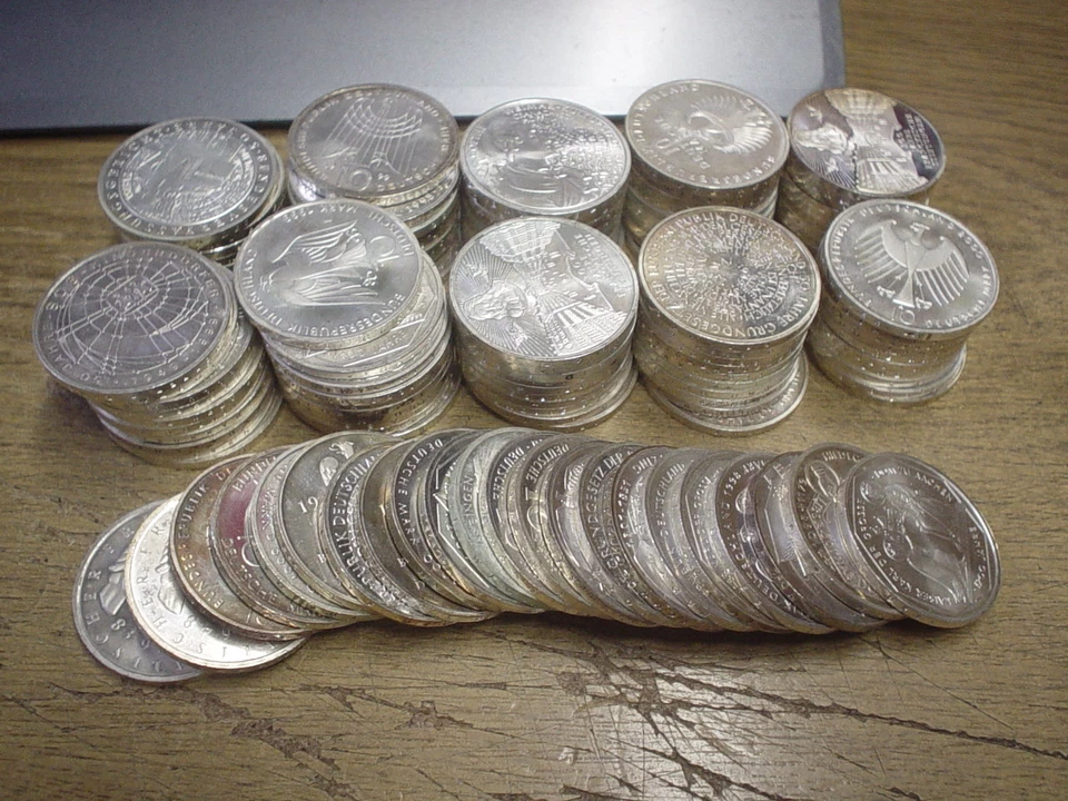 ANGEBOT , 10 x 10 DM Gedenkmünzen, 925 / Silber , Investorenpaket - Image 1 of 1