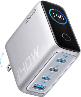 Anker - Laptop Charger (140W, 4-Port, PD 3.1) - Silver - Image 1 of 4