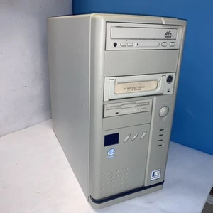 Vintage ~ Desktop PC Case  w/PSU + CD-ROM + Zip drive +Floppy Drive  (screws) - Picture 1 of 12