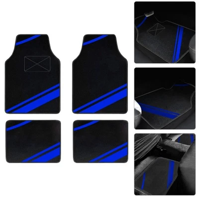 Universal  Type2 Car Floor Mat Type B Liner Carpet Suede Type 6 Black Blue Foto 1 de 4