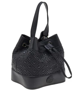 Nuevo Bolso Cubo Tory Burch Suave Acolchado Cuero Negro Bandolera y Mano - Imagen 1 de 8