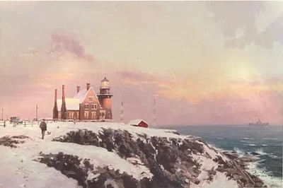 THOMAS KINKAD 'Block Island' (LE # of 470) 12x18 Artist Proof Lithograph - Image 1 of 4