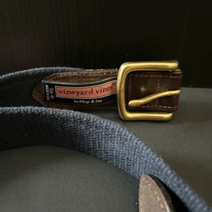 Vineyard Vines Herren Gürtel Größe 40 Rot & Blau Patriotische Wale Leder & Canvas - Bild 1 von 6