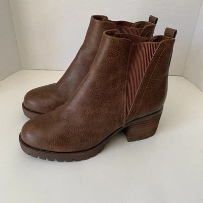 Mia Womens Jody Chelsea Brown Ankle Boots Lug Sole Chunk Heel Size 10 - Image 1 of 4