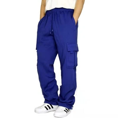 US Men's Jogger Heavy Weight Loose Fleece Cargo Pocket Leisure Sweat Pants S~5XL - Image 1 of 4