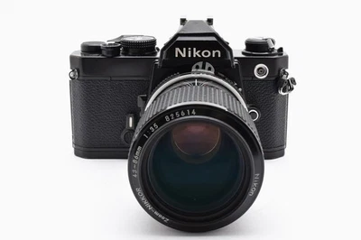 [Near MINT] Nikon FM Black 35mm Film Camera Ai 43-86mm F3.5 Zoom Lens From Japan - Image 1 of 4