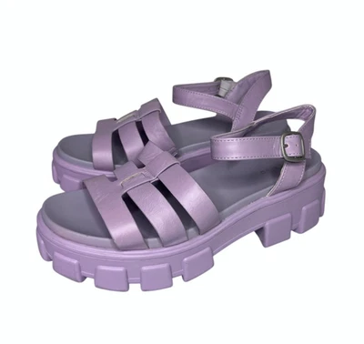 Torrid Lug Fisherman Sandal Womens 9 WW Lavender Purple Block Heel - Image 1 of 4