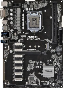 ASRock H110 Pro BTC+ Mainboard ATX LGA1151 DDR4 OHNE Zubehör OHNE I/O Shield - Bild 1 von 2