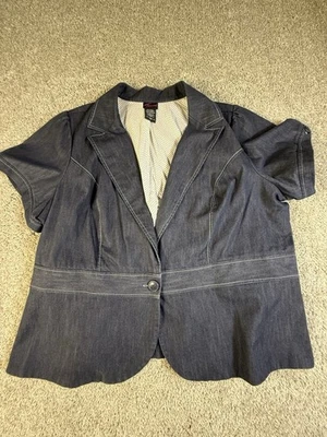 Chaqueta Blazer Torrid Talla 4 Azul Denim 2 Botones Manga Larga Para Mujer’s Foto 1 de 4