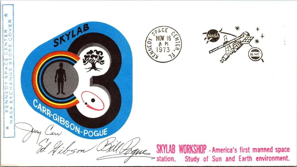 1973 Kennedy Space Center FL Skylab Workshop  Carr, Gibson & Pogue Sun Earth (BC - Image 1 of 1