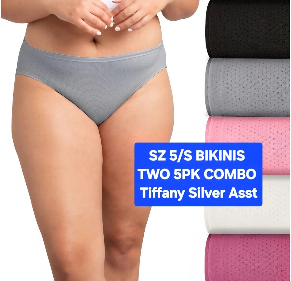 TALLA 5/S Fruit of the Loom FIRMA BIKINIS TRANSPIRABLES COMBO de DOS 5PKS + Regalo Foto 1 de 4