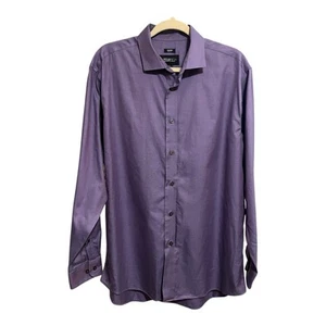 Kenneth Cole AWEARESS Men's Shirt 17 34/35 Purple Slim Fit Button-Up No Iron - Picture 1 of 5