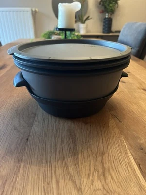 Tupperware MicroGourmet,Dampfgarer,Mikrowellen-Kochgeschirr,VFT, schwarz grau  - Bild 1 von 4