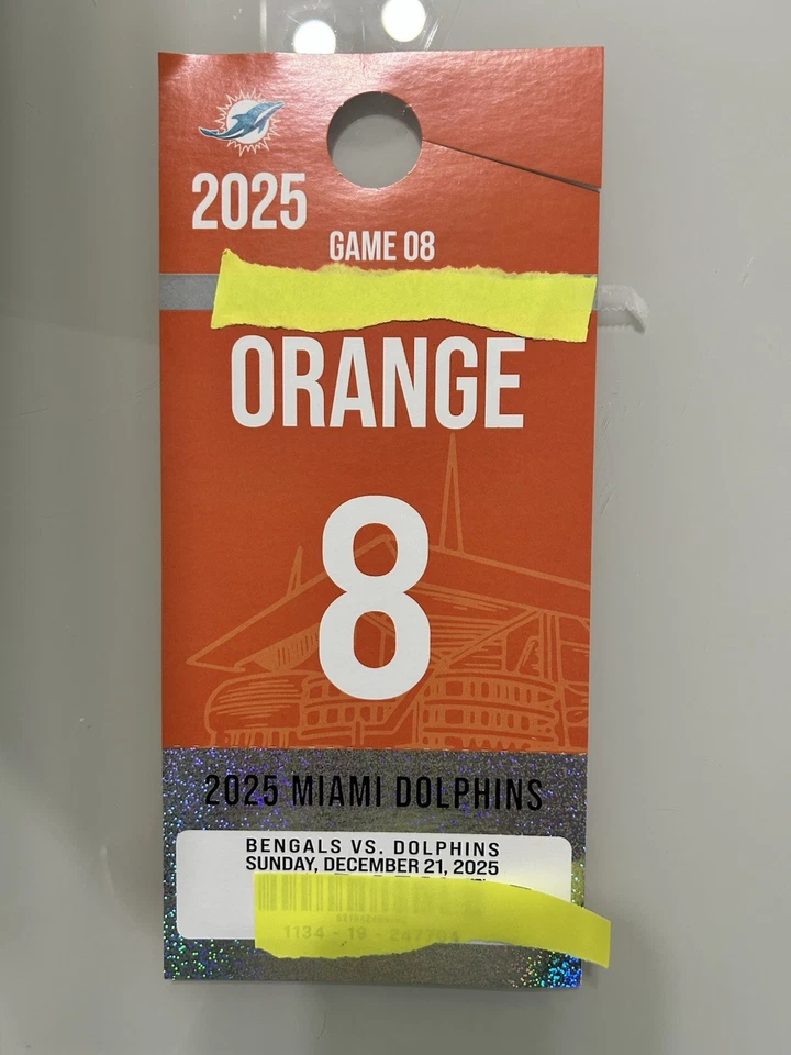 Miami Dolphins vs Cincinnati Bengals Orange Parking Dec. 21st, 2025 - Image 1 of 3