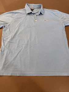 Patagonia Polo Trout Fitz Roy Mens Size L Blue Organic Cotton 52206 READ - Picture 1 of 8