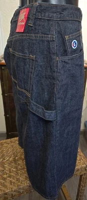 Shorts jeans preto G Unit ajuste largo masculino tamanho 40 - Imagem 1 de 4