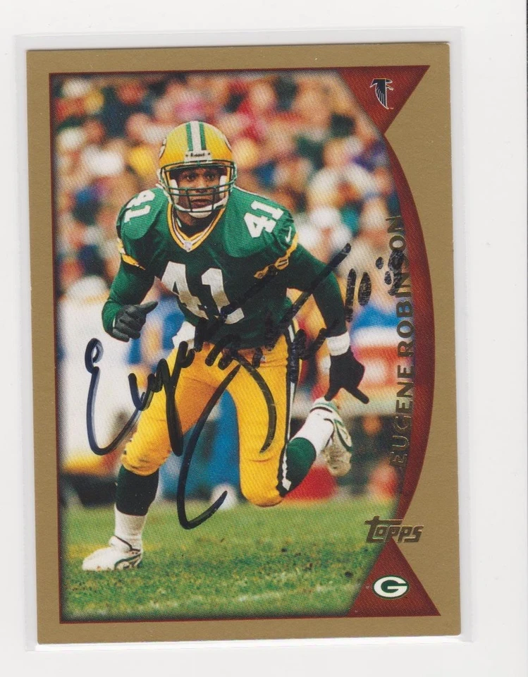 Tarjeta autografiada de Eugene Robinson Green Bay Packers 1998 Topps #141 Colgate Foto 1 de 1