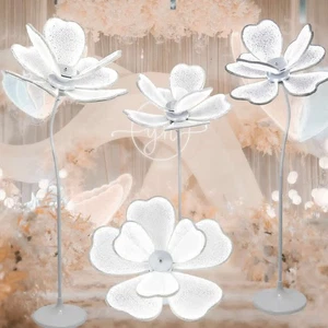 Lampada da terra fiore luminoso decorazione matrimonio 4 pezzi per palcoscenico evento festa matrimonio - Foto 1 di 13