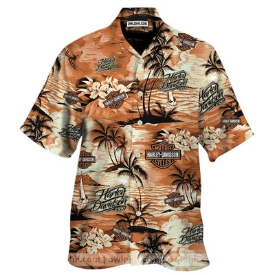 Camisa hawaiana Harley Davidson Aloha verano playa abotonada Foto 1 de 2