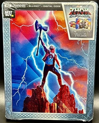 THOR LOVE &THUNDER - BEST BUY EXCLUSIVE 4K UHD BLURAY STEELBOOK *NEW & SEALED!* - Image 1 of 4