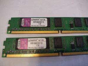 Kingston 2GB (2x1GB), 240-pin, PC3-8500 (DDR3-1066MHz), 1.5V, CL7, UDIMM - Picture 1 of 4