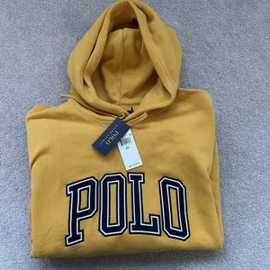 Herren Polo Ralph Lauren Hoodie RL 67 Größe 4xlt Tall gelb Frontdruck Pullover - Bild 1 von 12