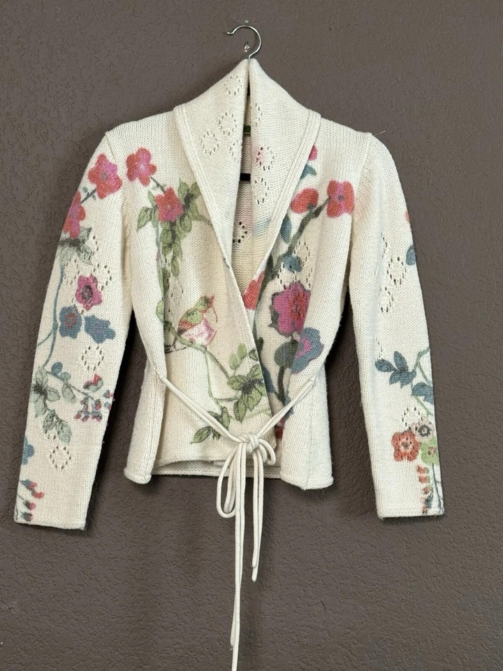 Cárdigan Suéter Oilily Lana Floral Bage Mujer Talla M Foto 1 de 4